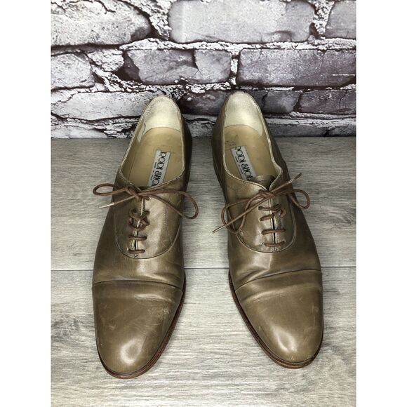 Rodi Taupe Leather Derby Cap Toe Oxfords Lace Up Dress Shoes Men Sz 44EU/11M US - Picture 15 of 16